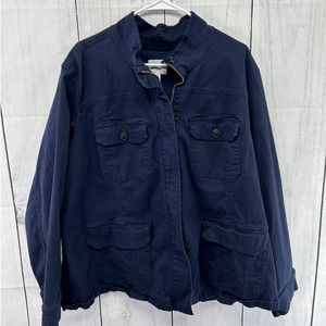 Stitch Fix Market and Spruce Mock Neck Plus Size Chambray Jacket 3X